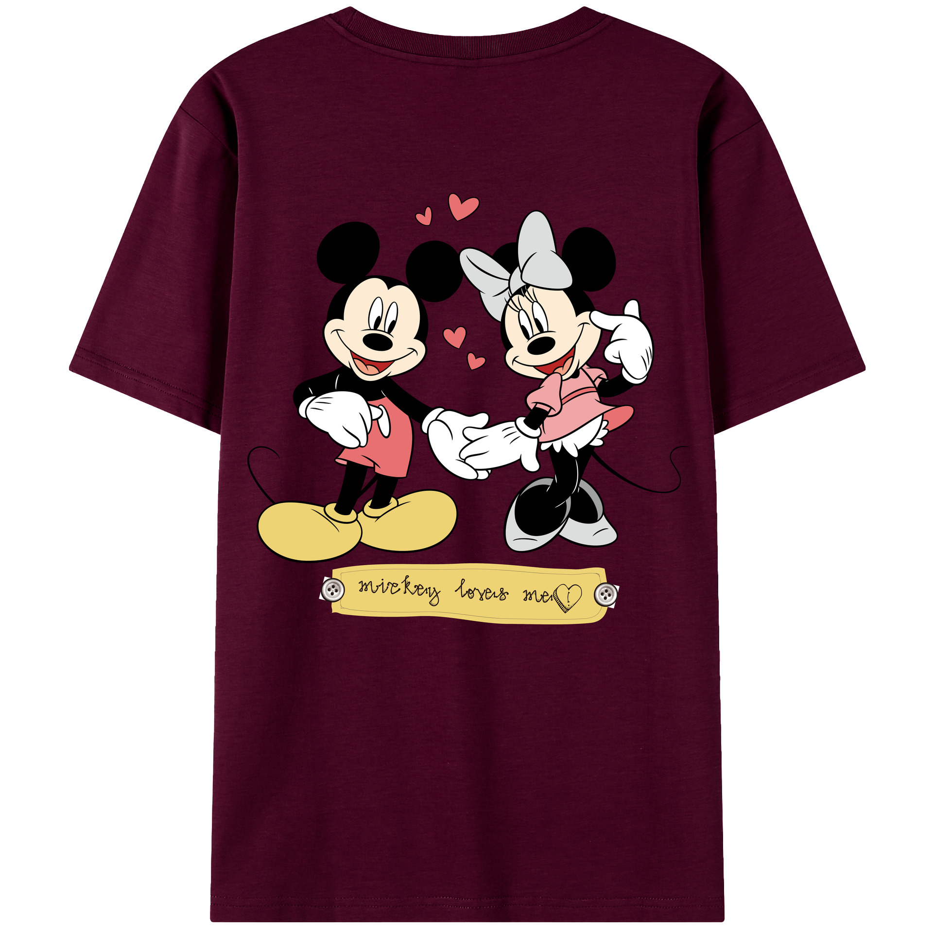 （画像用） ミッキーマウス Mickey Mouse レディース半袖Tシャツ(バックプリント)